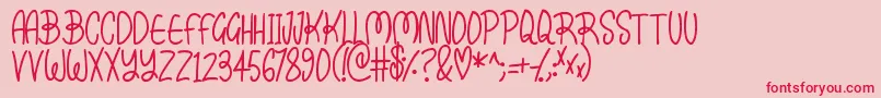 Kissy Font – Red Fonts on Pink Background