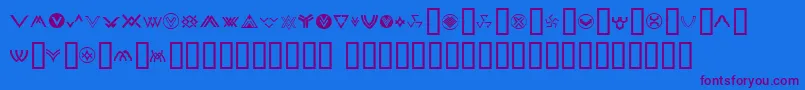 ChevronDingbats Font – Purple Fonts on Blue Background