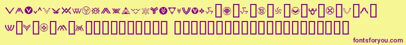 ChevronDingbats Font – Purple Fonts on Yellow Background