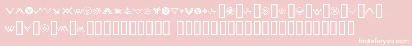 ChevronDingbats-Schriftart – Weiße Schriften auf rosa Hintergrund