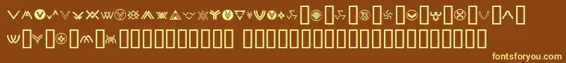 ChevronDingbats-Schriftart – Gelbe Schriften auf braunem Hintergrund