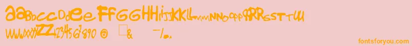 Gorillaz1 Font – Orange Fonts on Pink Background