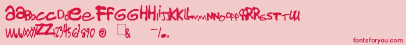 Gorillaz1 Font – Red Fonts on Pink Background