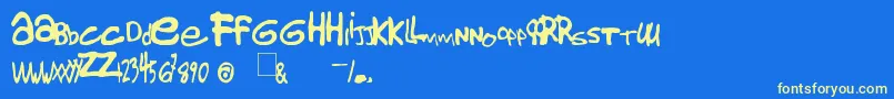 Gorillaz1 Font – Yellow Fonts on Blue Background