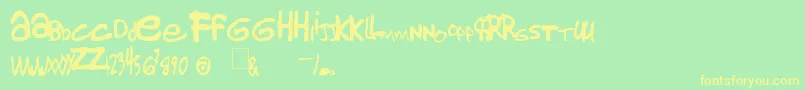 Gorillaz1 Font – Yellow Fonts on Green Background