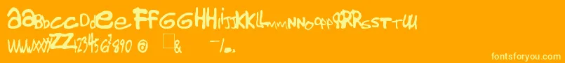 Gorillaz1 Font – Yellow Fonts on Orange Background