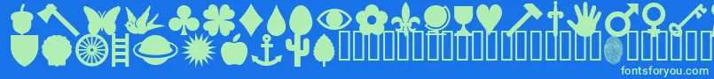 fuente HaroldsPips – Fuentes Verdes Sobre Fondo Azul