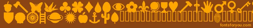 Шрифт HaroldsPips – оранжевые шрифты на коричневом фоне