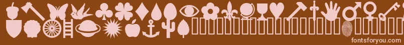 HaroldsPips Font – Pink Fonts on Brown Background