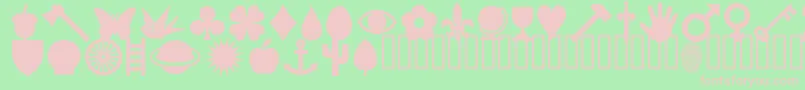 HaroldsPips Font – Pink Fonts on Green Background