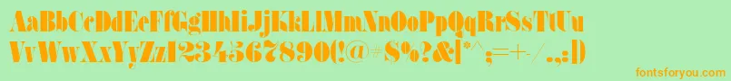 Fatfacec Font – Orange Fonts on Green Background