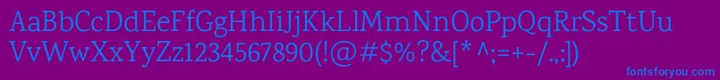 KarmaRegular Font – Blue Fonts on Purple Background