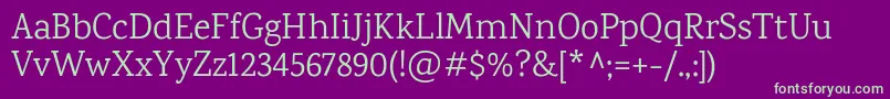 KarmaRegular Font – Green Fonts on Purple Background