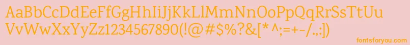 KarmaRegular Font – Orange Fonts on Pink Background