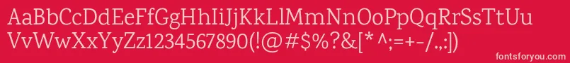 KarmaRegular Font – Pink Fonts on Red Background