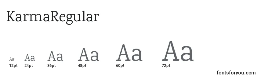 KarmaRegular Font Sizes
