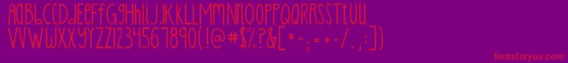 Kgskinnylatte Font – Red Fonts on Purple Background