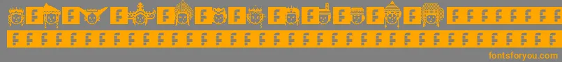 フォントIwPixelated – オレンジの文字は灰色の背景にあります。