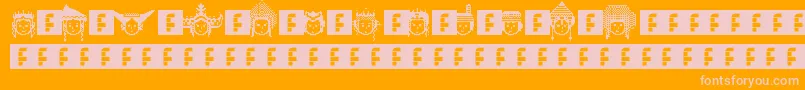 フォントIwPixelated – オレンジの背景にピンクのフォント