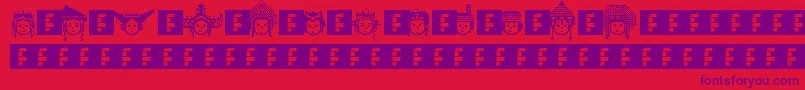 フォントIwPixelated – 赤い背景に紫のフォント