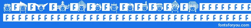 Fonte IwPixelated – fontes brancas em um fundo azul