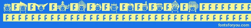 Fonte IwPixelated – fontes amarelas em um fundo azul