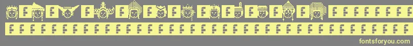 フォントIwPixelated – 黄色のフォント、灰色の背景