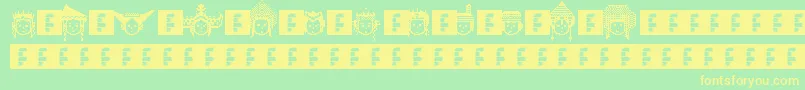 IwPixelated-fontti – keltaiset fontit vihreällä taustalla