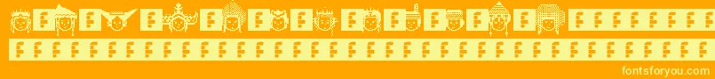 Czcionka IwPixelated – żółte czcionki na pomarańczowym tle
