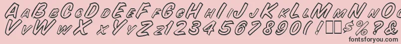 SnyderspeedOutline-Schriftart – Schwarze Schriften auf rosa Hintergrund