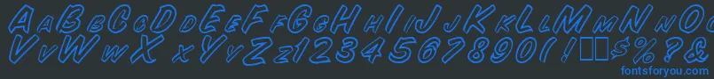 SnyderspeedOutline Font – Blue Fonts on Black Background