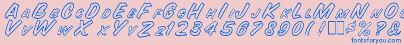 SnyderspeedOutline Font – Blue Fonts on Pink Background