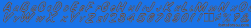 SnyderspeedOutline Font – Brown Fonts on Blue Background