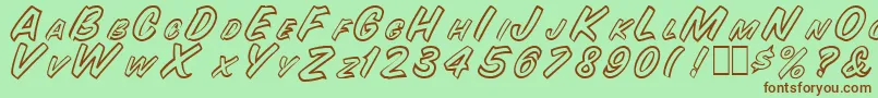 SnyderspeedOutline Font – Brown Fonts on Green Background