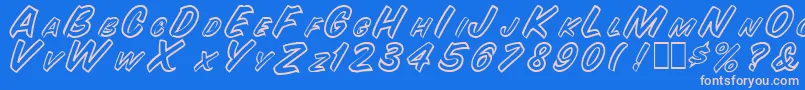 SnyderspeedOutline Font – Pink Fonts on Blue Background