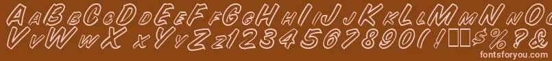SnyderspeedOutline Font – Pink Fonts on Brown Background