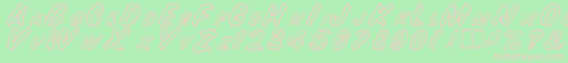 SnyderspeedOutline Font – Pink Fonts on Green Background