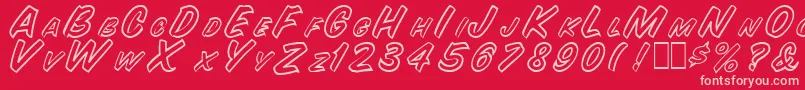 SnyderspeedOutline Font – Pink Fonts on Red Background