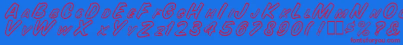 SnyderspeedOutline Font – Red Fonts on Blue Background