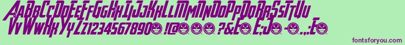 AvengeanceHeroicAvengerAt Font – Purple Fonts on Green Background
