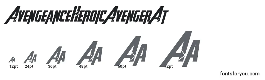 Размеры шрифта AvengeanceHeroicAvengerAt (100311)