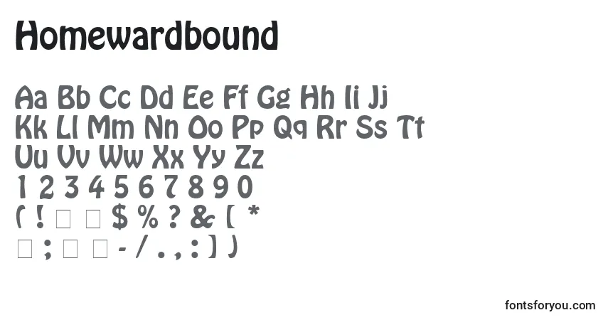 Homewardboundフォント–アルファベット、数字、特殊文字