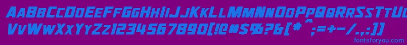 JhiaxusItalic Font – Blue Fonts on Purple Background