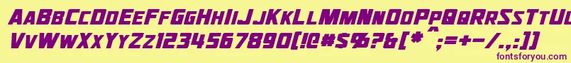 JhiaxusItalic Font – Purple Fonts on Yellow Background