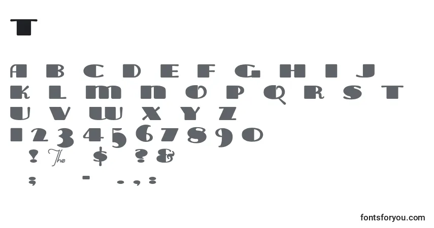 Schriftart Tarabulb – Alphabet, Zahlen, spezielle Symbole