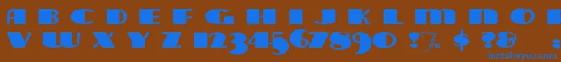フォントTarabulb – 茶色の背景に青い文字