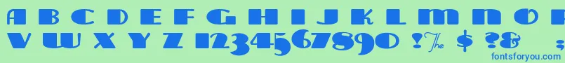 Tarabulb-Schriftart – Blaue Schriften auf grünem Hintergrund