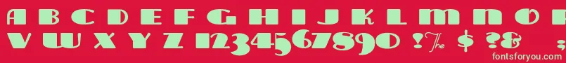 フォントTarabulb – 赤い背景に緑の文字