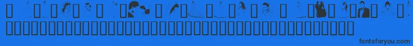 フォントGeTheBrideAndGroom – 黒い文字の青い背景