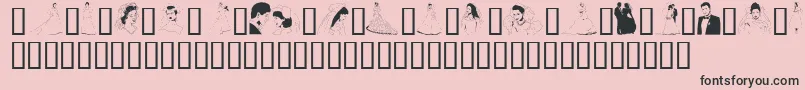 GeTheBrideAndGroom-Schriftart – Schwarze Schriften auf rosa Hintergrund